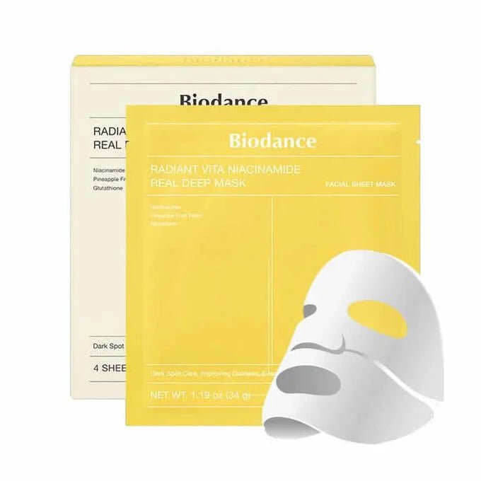 Biodance – Radiant Vita Niacinamide Real Deep Mask 1Box, 34g - Love your skin